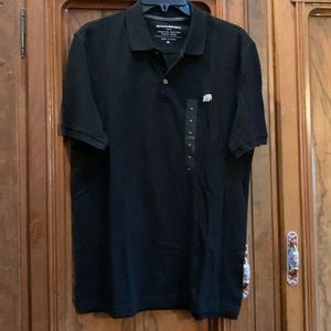 NWT Banana Republic Jet Black Organic Cotton Pique Polo M